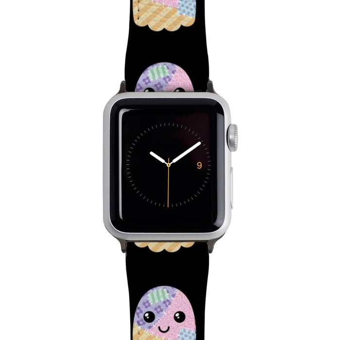 Watch 42mm / 44mm Strap PU leather Patchwork ghost by Laura Nagel
