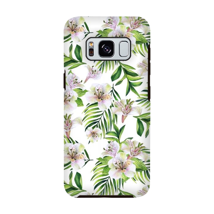 Galaxy S8 StrongFit White flowers by Julia Badeeva