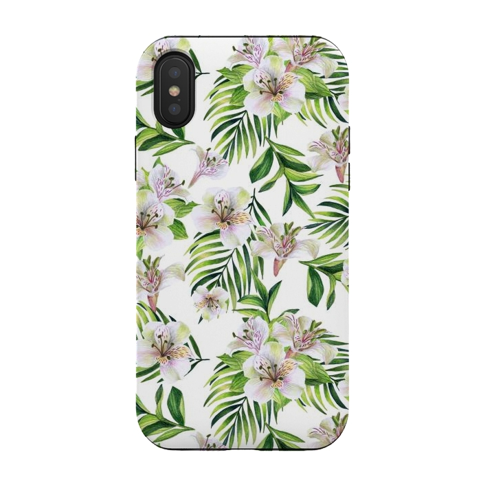 iPhone Xs / X StrongFit White flowers by Julia Badeeva