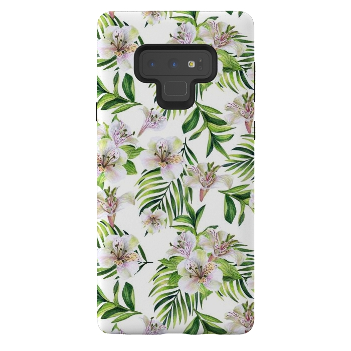 Galaxy Note 9 StrongFit White flowers by Julia Badeeva