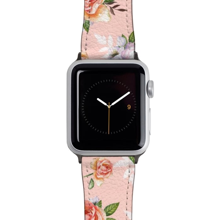 Watch 42mm / 44mm Strap PU leather Vintage roses by Julia Badeeva