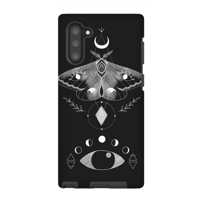 Galaxy Note 10 StrongFit Metaphys Moth by Melissa Lee
