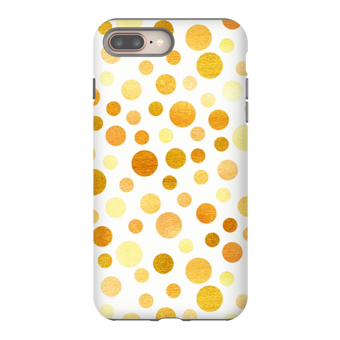 iPhone 7 plus StrongFit Gold Polka Dots  by Tigatiga