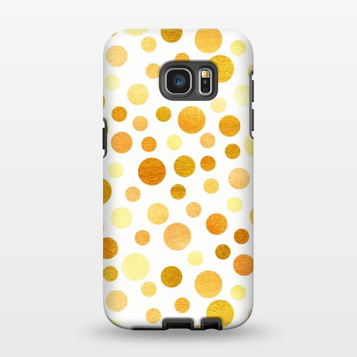 Galaxy S7 EDGE StrongFit Gold Polka Dots  by Tigatiga