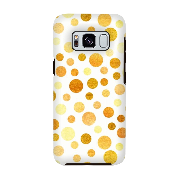 Galaxy S8 StrongFit Gold Polka Dots  by Tigatiga