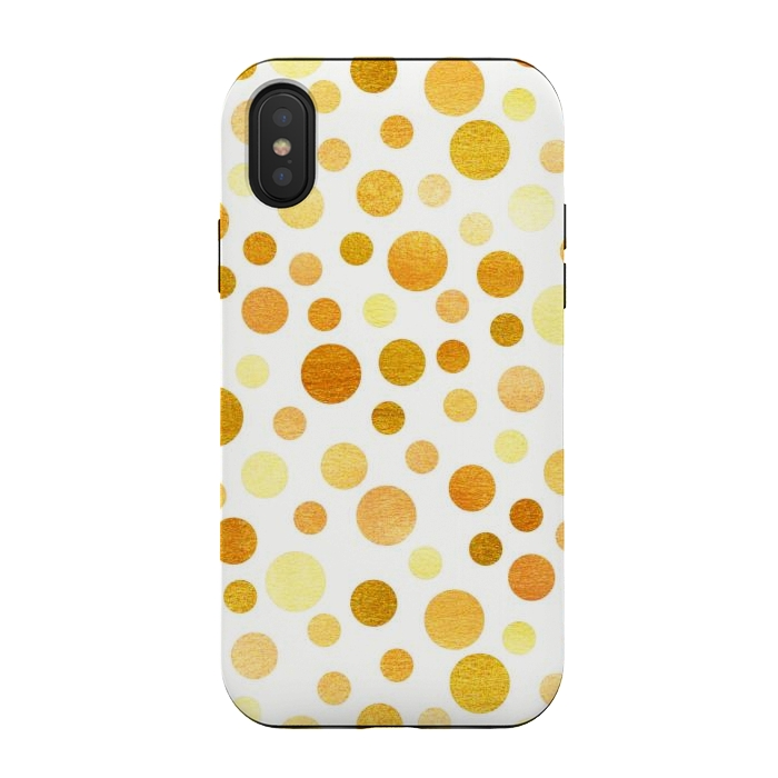 iPhone Xs / X StrongFit Gold Polka Dots  by Tigatiga