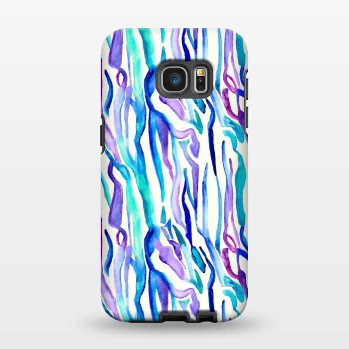 Galaxy S7 EDGE StrongFit Watercolour Zebra Print by Tangerine-Tane