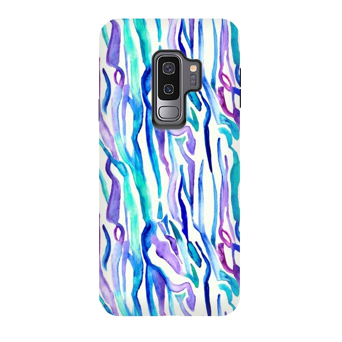 Galaxy S9 plus StrongFit Watercolour Zebra Print by Tangerine-Tane