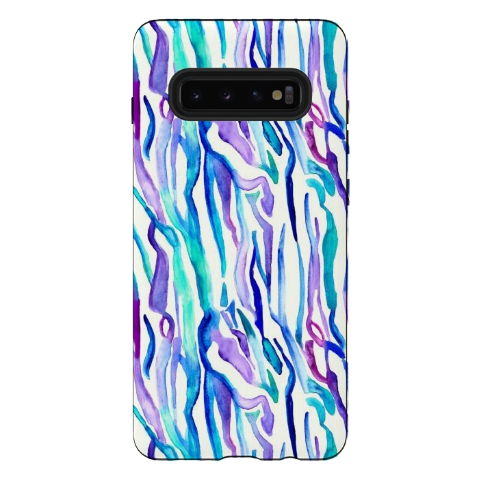 Galaxy S10 plus StrongFit Watercolour Zebra Print by Tangerine-Tane