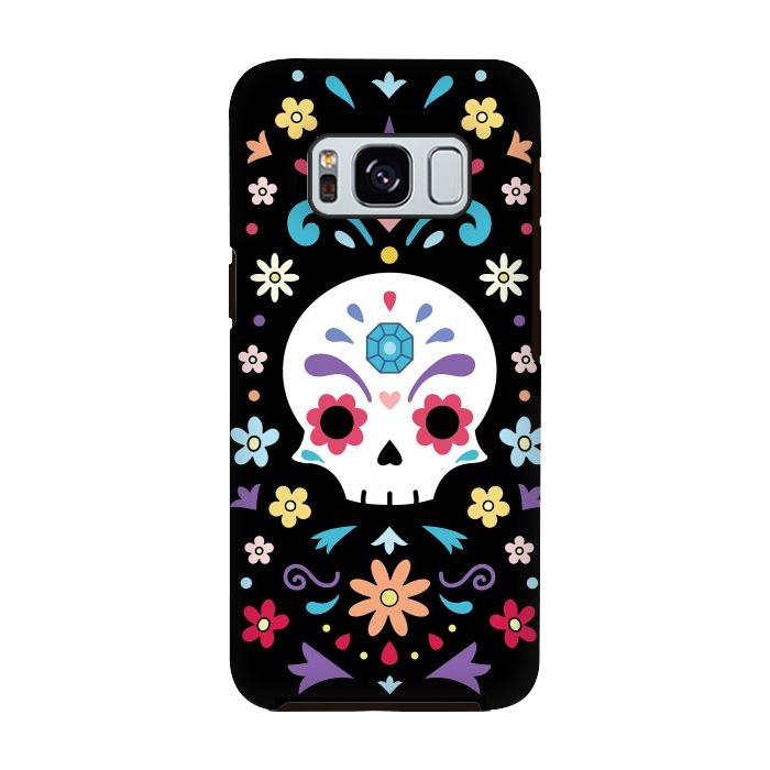 Galaxy S8 StrongFit Cute day of the dead by Laura Nagel