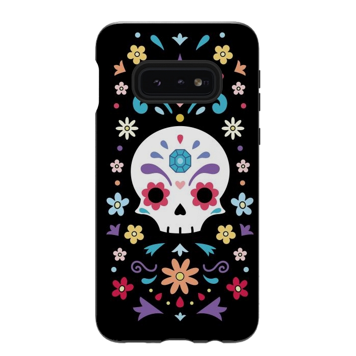 Galaxy S10e StrongFit Cute day of the dead by Laura Nagel