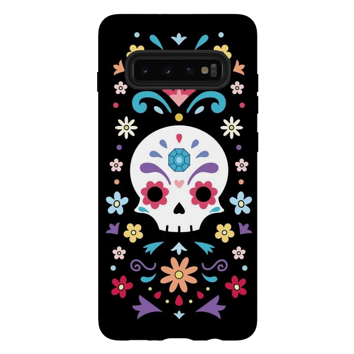 Galaxy S10 plus StrongFit Cute day of the dead by Laura Nagel