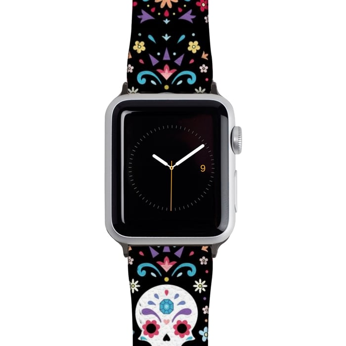 Watch 42mm / 44mm Strap PU leather Cute day of the dead by Laura Nagel