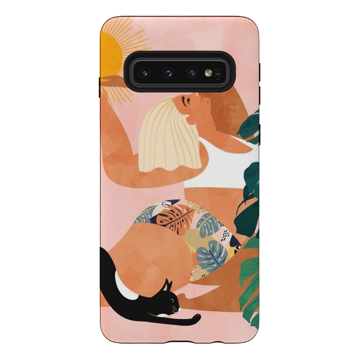 Galaxy S10 StrongFit Tropical Yoga by Uma Prabhakar Gokhale