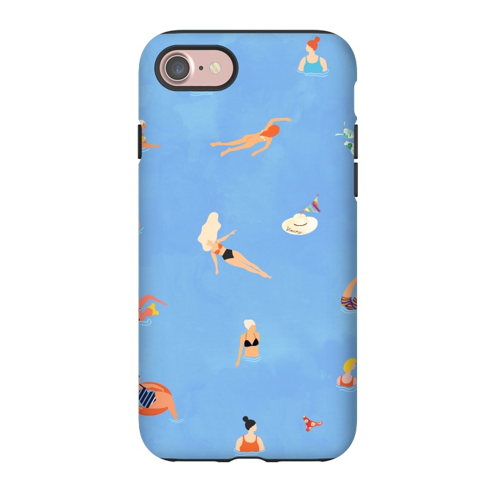 iPhone 7 StrongFit Summer Weekend in The Ocean Watercolor Swim Painting | Travel People Chic Eclectic Boho Fun by Uma Prabhakar Gokhale