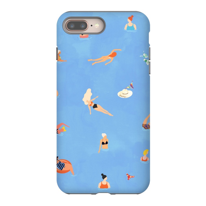 iPhone 7 plus StrongFit Summer Weekend in The Ocean Watercolor Swim Painting | Travel People Chic Eclectic Boho Fun by Uma Prabhakar Gokhale