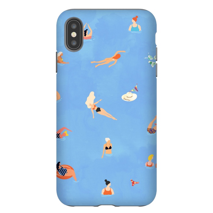 iPhone Xs Max StrongFit Summer Weekend in The Ocean Watercolor Swim Painting | Travel People Chic Eclectic Boho Fun by Uma Prabhakar Gokhale