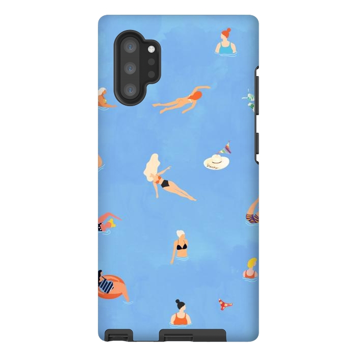 Galaxy Note 10 plus StrongFit Summer Weekend in The Ocean Watercolor Swim Painting | Travel People Chic Eclectic Boho Fun by Uma Prabhakar Gokhale