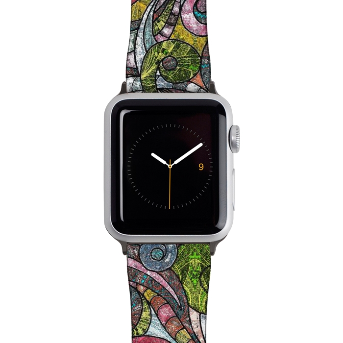 Watch 38mm / 40mm Strap PU leather Drawing Floral Zentangle G203 by Medusa GraphicArt