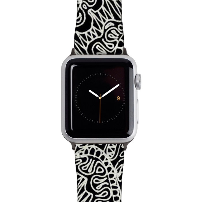 Watch 42mm / 44mm Strap PU leather Doodle Ethnic Style G361 by Medusa GraphicArt