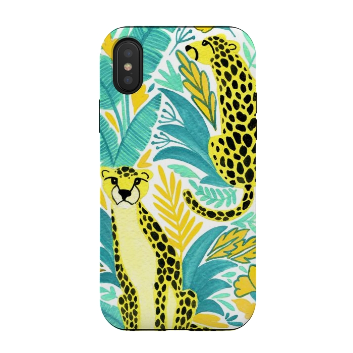 iPhone Xs / X StrongFit Leopards. Gouache by Julia Badeeva