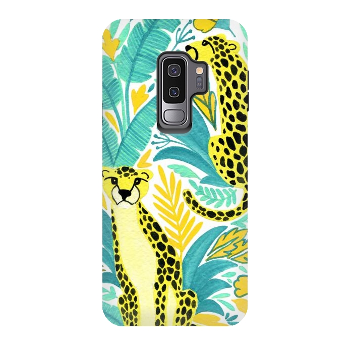 Galaxy S9 plus StrongFit Leopards. Gouache by Julia Badeeva