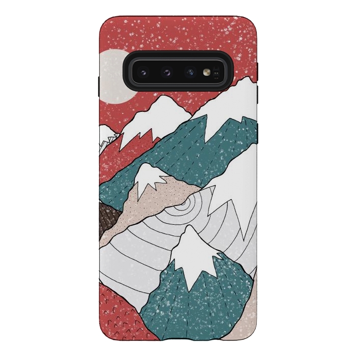 Galaxy S10 StrongFit The winter snow peaks by Steve Wade (Swade)