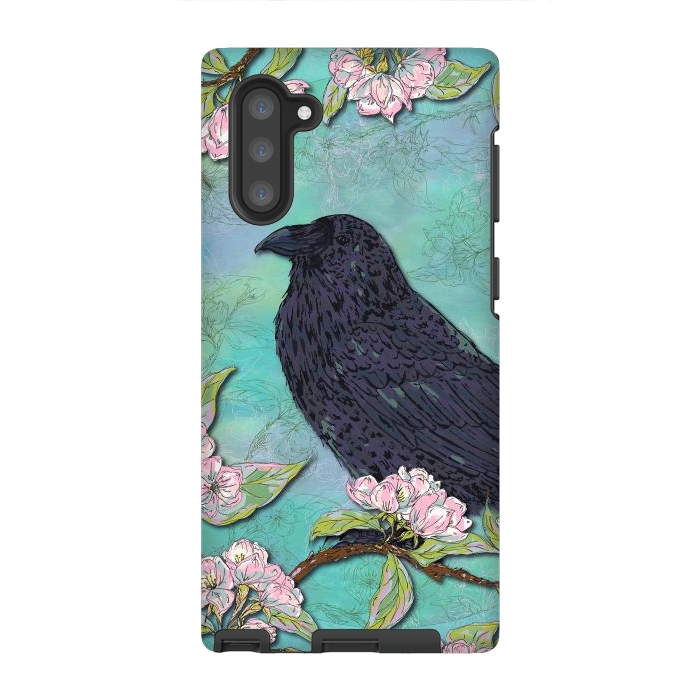 Galaxy Note 10 StrongFit Raven & Apple Blossom by Lotti Brown