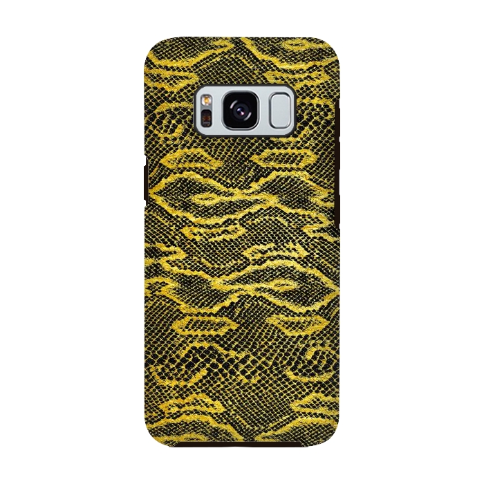 Galaxy S8 StrongFit Black and Gold Snake Skin I by Art Design Works