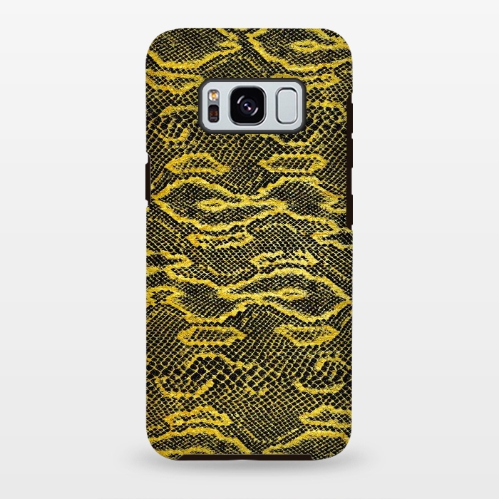 Galaxy S8 plus StrongFit Black and Gold Snake Skin I by Art Design Works