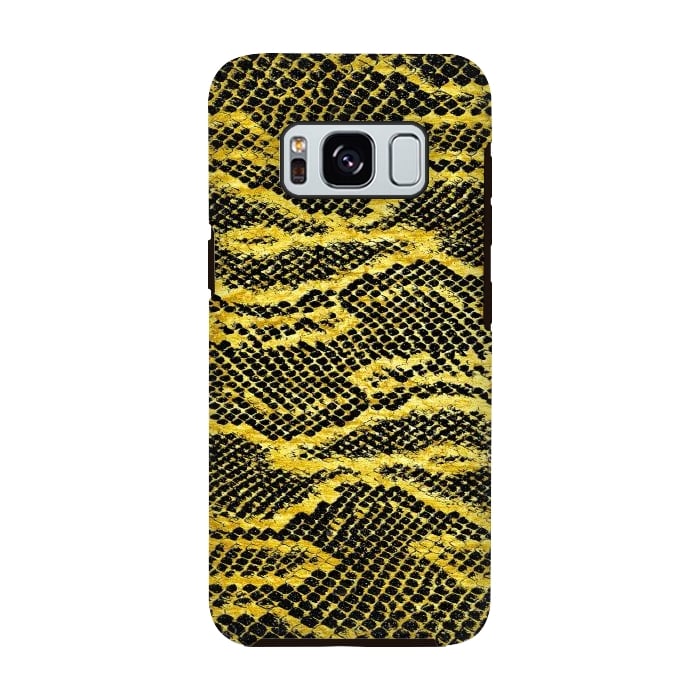 Galaxy S8 StrongFit Black and Gold Snake Skin II by Art Design Works
