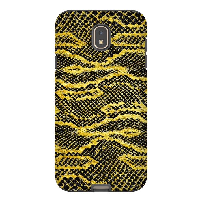 Galaxy J7 StrongFit Black and Gold Snake Skin II by Art Design Works