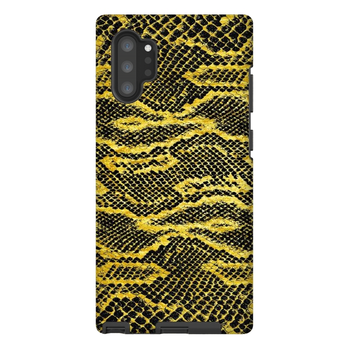 Galaxy Note 10 plus StrongFit Black and Gold Snake Skin II by Art Design Works