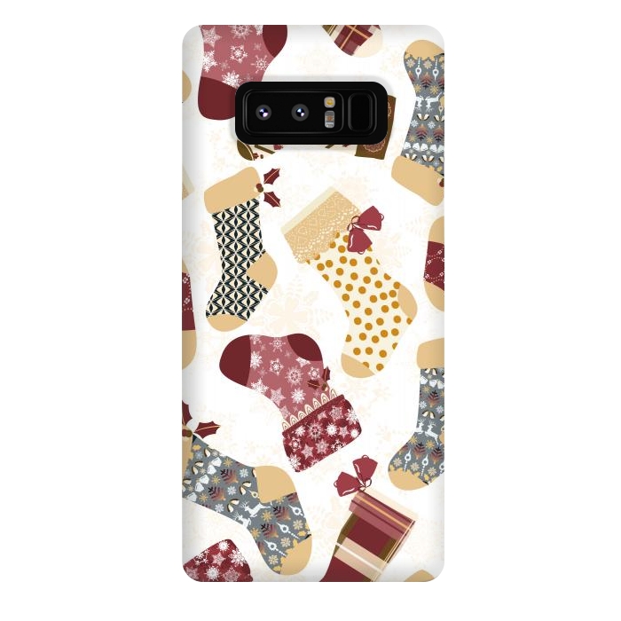 Galaxy Note 8 StrongFit Christmas Stockings in Red and Gray by Paula Ohreen