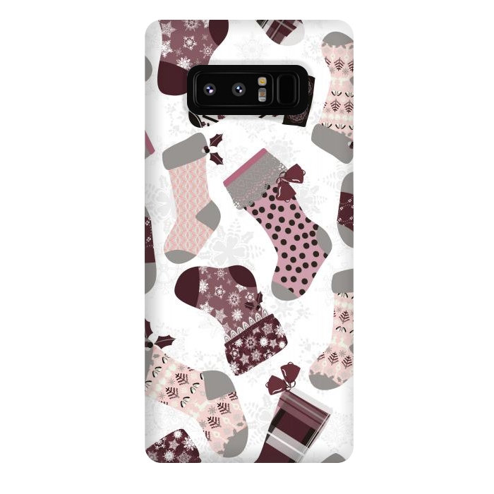 Galaxy Note 8 StrongFit Christmas Stockings in Purple and Gray by Paula Ohreen