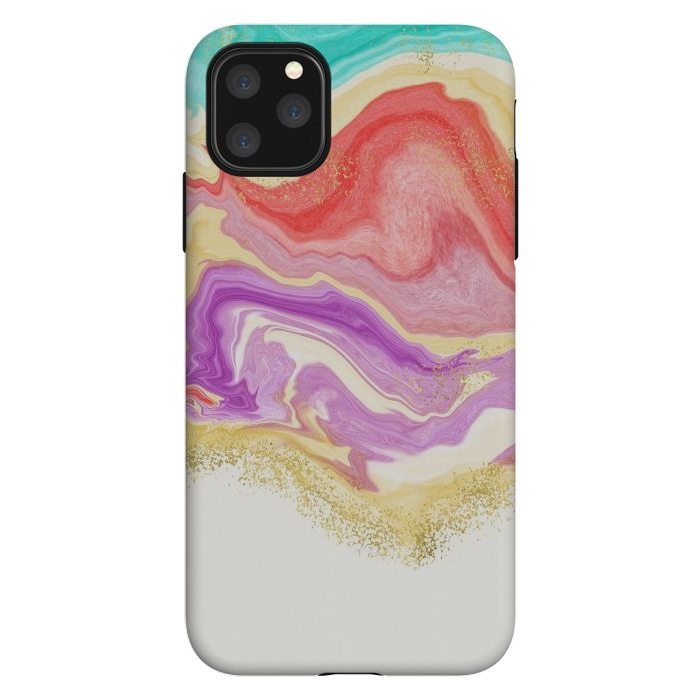 iPhone 11 Pro Max StrongFit Colorful Marble by Noonday Design