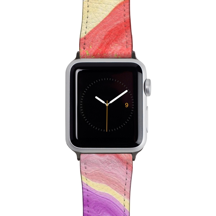 Watch 38mm / 40mm Strap PU leather Colorful Marble by Noonday Design