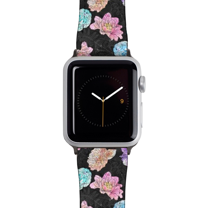 Watch 42mm / 44mm Strap PU leather Color Pop Floral by Noonday Design