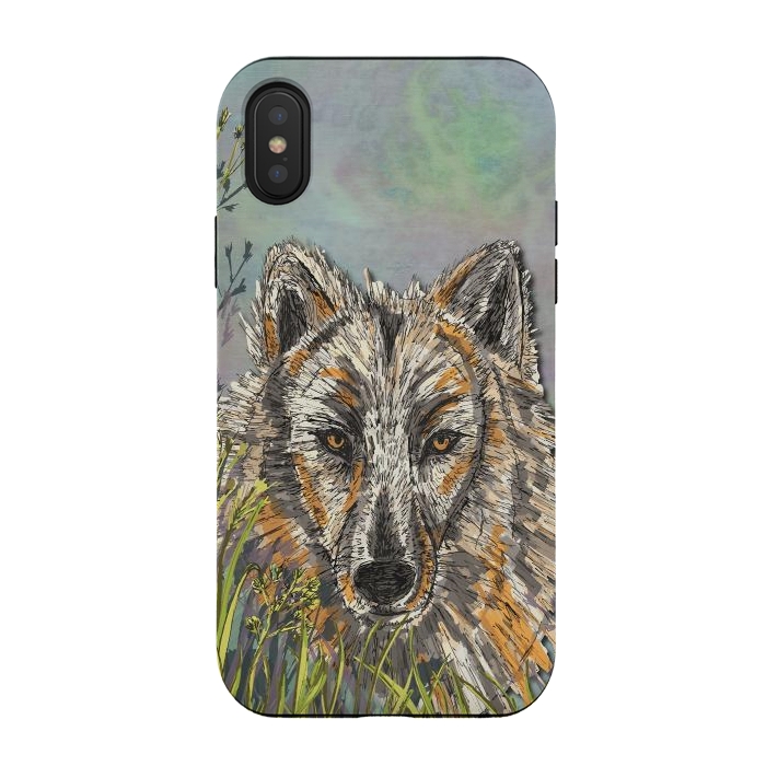 iPhone Xs / X StrongFit Wolf I by Lotti Brown