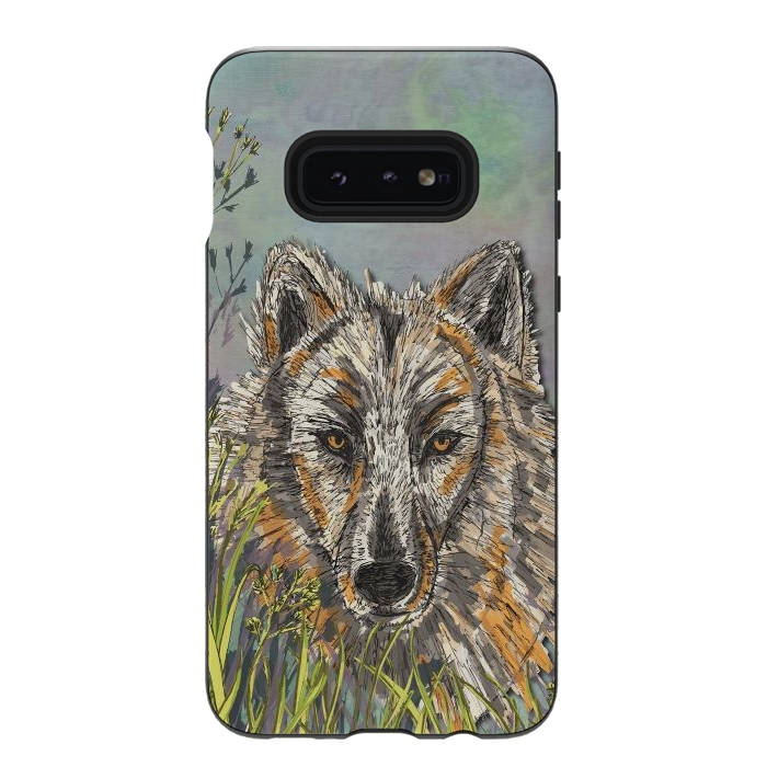 Galaxy S10e StrongFit Wolf I by Lotti Brown