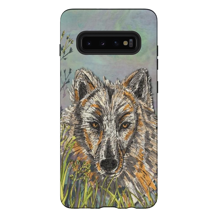 Galaxy S10 plus StrongFit Wolf I by Lotti Brown