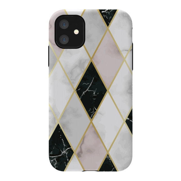 iPhone 11 StrongFit Golden Geometric Diagonal Lines by ArtsCase