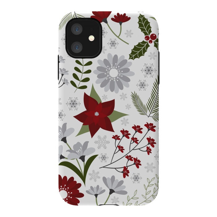 iPhone 11 StrongFit Set of Flowers in Christmas and New Year by ArtsCase