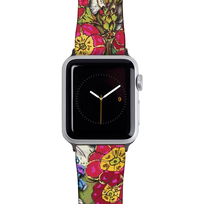 Watch 38mm / 40mm Strap PU leather Spring Flowers by Lotti Brown