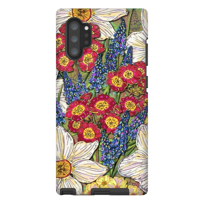 Galaxy Note 10 plus StrongFit Spring Flowers by Lotti Brown