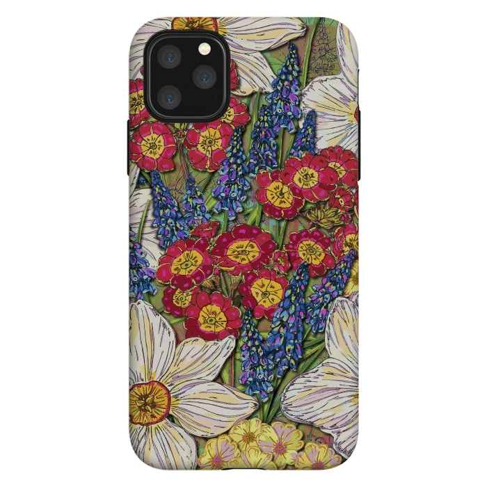 iPhone 11 Pro Max StrongFit Spring Flowers by Lotti Brown