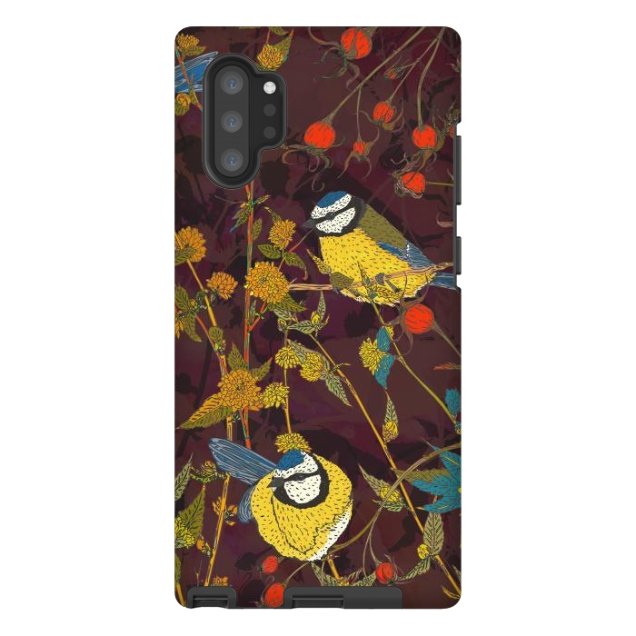 Galaxy Note 10 plus StrongFit Blue Tits by Lotti Brown