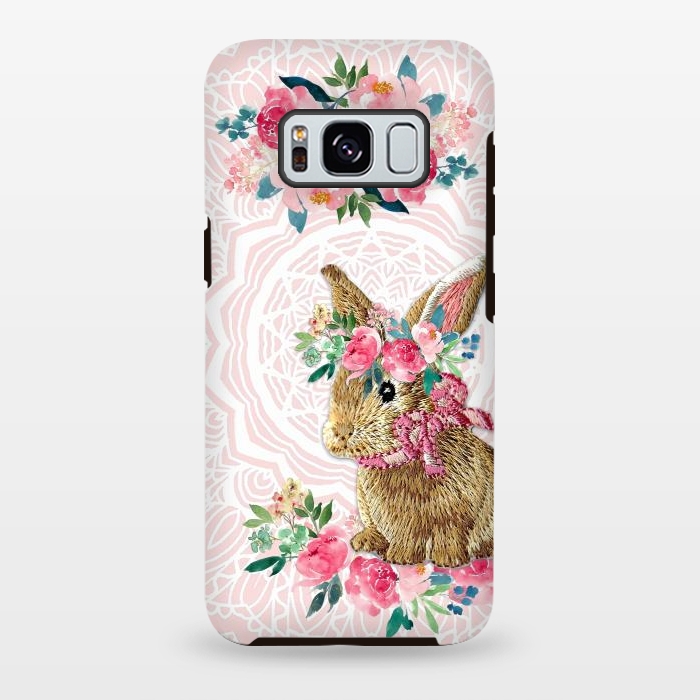 Galaxy S8 plus StrongFit Flower Friends Bunny by Monika Strigel