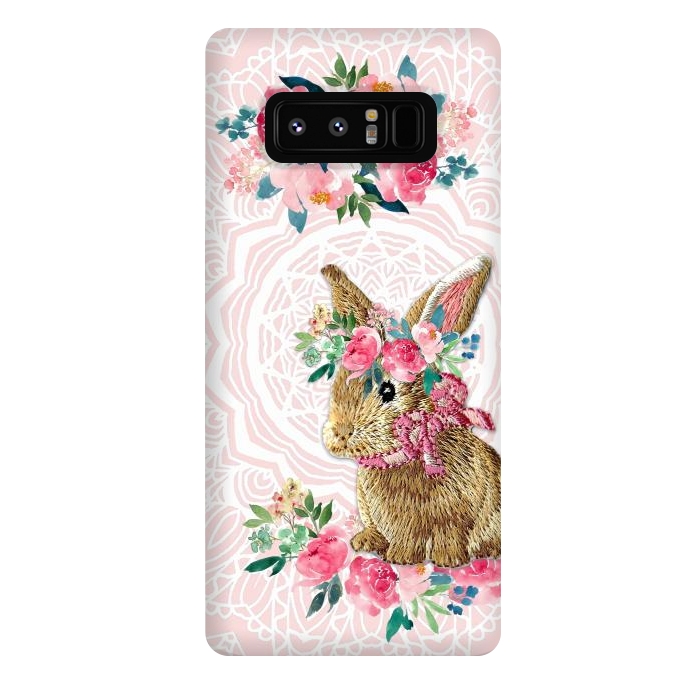 Galaxy Note 8 StrongFit Flower Friends Bunny by Monika Strigel
