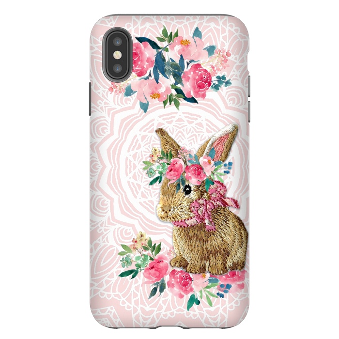 iPhone Xs Max StrongFit Flower Friends Bunny by Monika Strigel